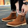 Shoes Man Winter Men Ankle Chelsea Boots New Fashion Casual  Male Shoes Cow Suede Leather Slip Ons Plush Warm Man Snow Boots