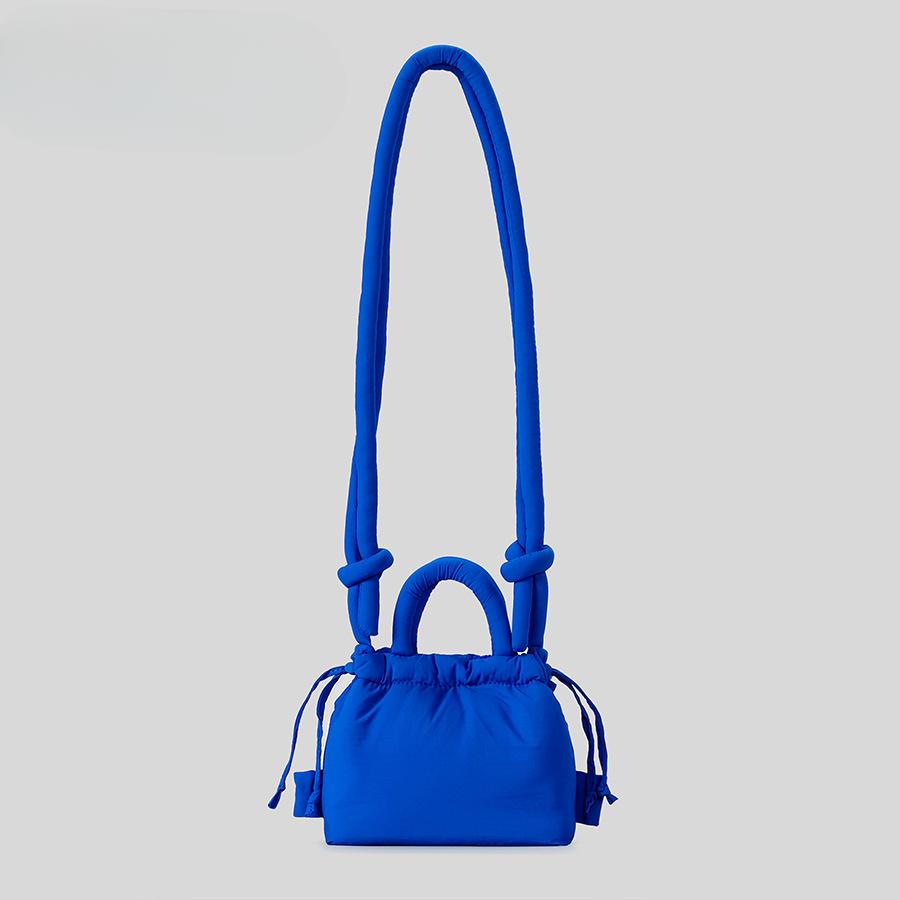 Нейлоновая сумка через плечо, женская мягкая легкая плиссированная сумка-рюкзак с завязкой на ремне, маленькая сумочка