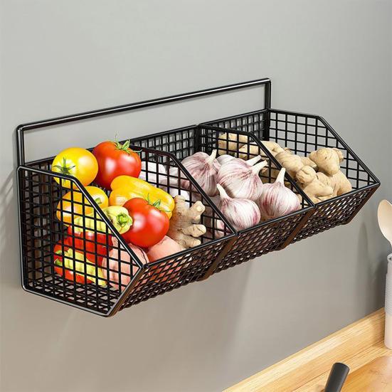 Durable Space Saving Storage Keep Neat Cabinet Small Hanging Basket Home Organizer Rack