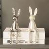 1pc Creative Ceramic Long-Eared Rabbit Ornament Living Room Bedroom Office Decoration Home Art Aesthetics Light Luxury Ornament