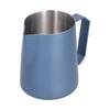 Latte Cup Pointed Spout 304 Stainless Steel Durable Milk Frothing Pitcher with Angled HandleBlue 600ml(without Label)