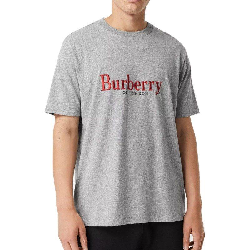 Burberry T Shirts Men's Gray Crew Neck Moderate 80078291