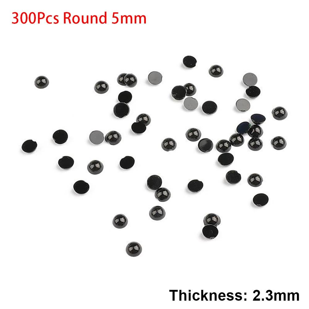 100-500Pcs New 3-8mm Half Round Beads Black Round Plastic Eyes Accessories DIY Crafts Eye Bead Children