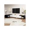 Meuble TV moderne, longueur variable (140-260 cm), fonction pivotante, extérieur en marbre noir