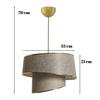 Style Asymmetric Cake Chandelier Sand Beige Fabric Gold Strip Bedroom Living Room Pendant Lamp