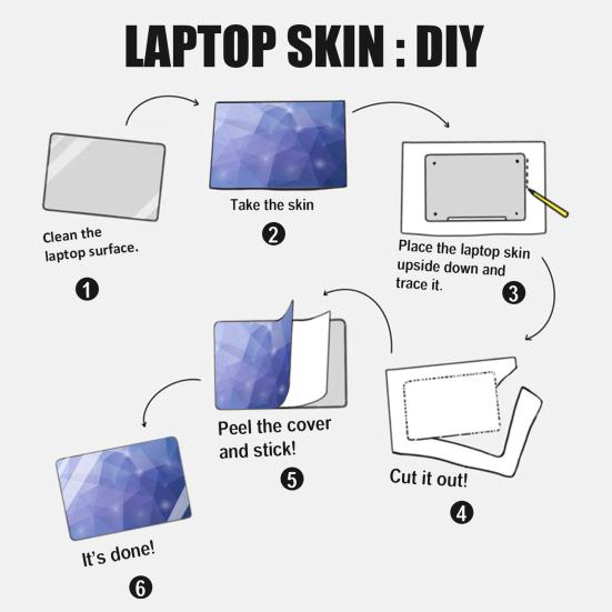 2 шт. Наклейка-скин для ноутбука Универсальная Устойчивая к царапинам Водонепроницаемая ПВХ Защитная наклейка для ноутбука Аксессуары для ПК