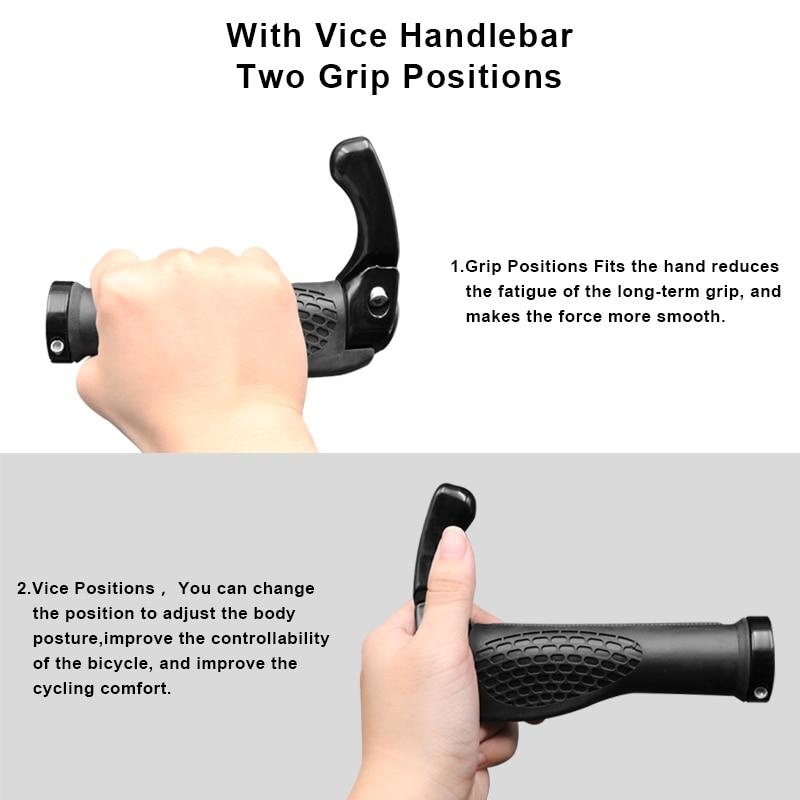 Велосипедные ручки Эргономичные интегрированные ручки для горного велосипеда Двусторонние фиксируемые ручки для руля Нескользящие резиновые велосипедные фиксирующиеся концы Части