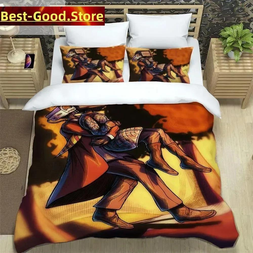 Skibidi Toilet Funny Kprl Speaker Cartoon Duvet Case Pillowcase Beddding Set Twin Full King for Boys Adults Bedroom