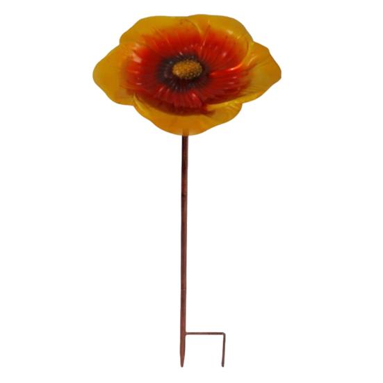 Metal Stake Vivid Flower Design Simple Installation Hummingbird Food Holder Bird Feeder