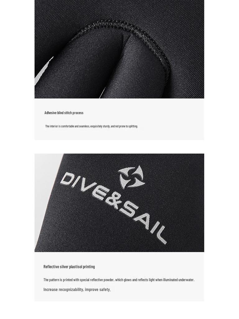 DIVE&SAIL 5мм Дайвинг Перчатки: Защита от холода, устойчивость к царапинам для плавания, серфинга, рыбалки, спасательных работ и велоспорта