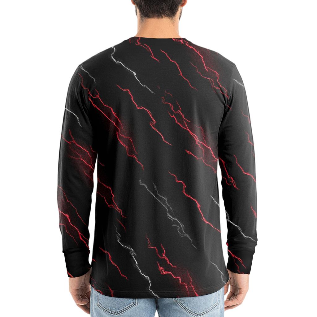 Мужская футболка с V-образным вырезом, повседневная, модная, с принтом, с длинным рукавом