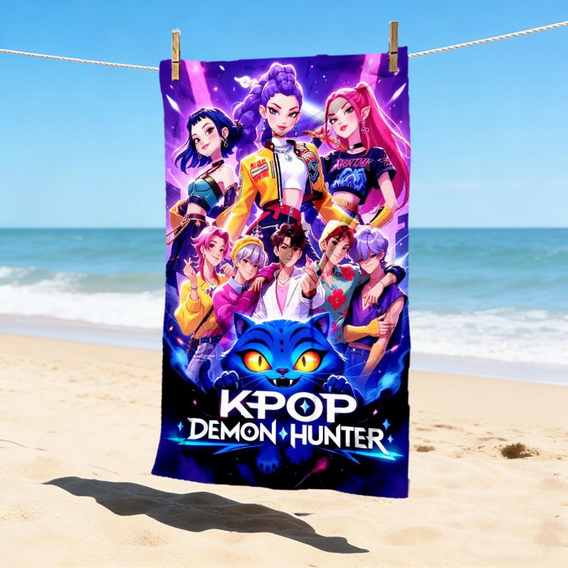 Kpop Demon Stylish Digital Printing Beach Towel Quickdrying Absorbent Blanket For Beach Pool Gym Travel Christmas Gift C922272