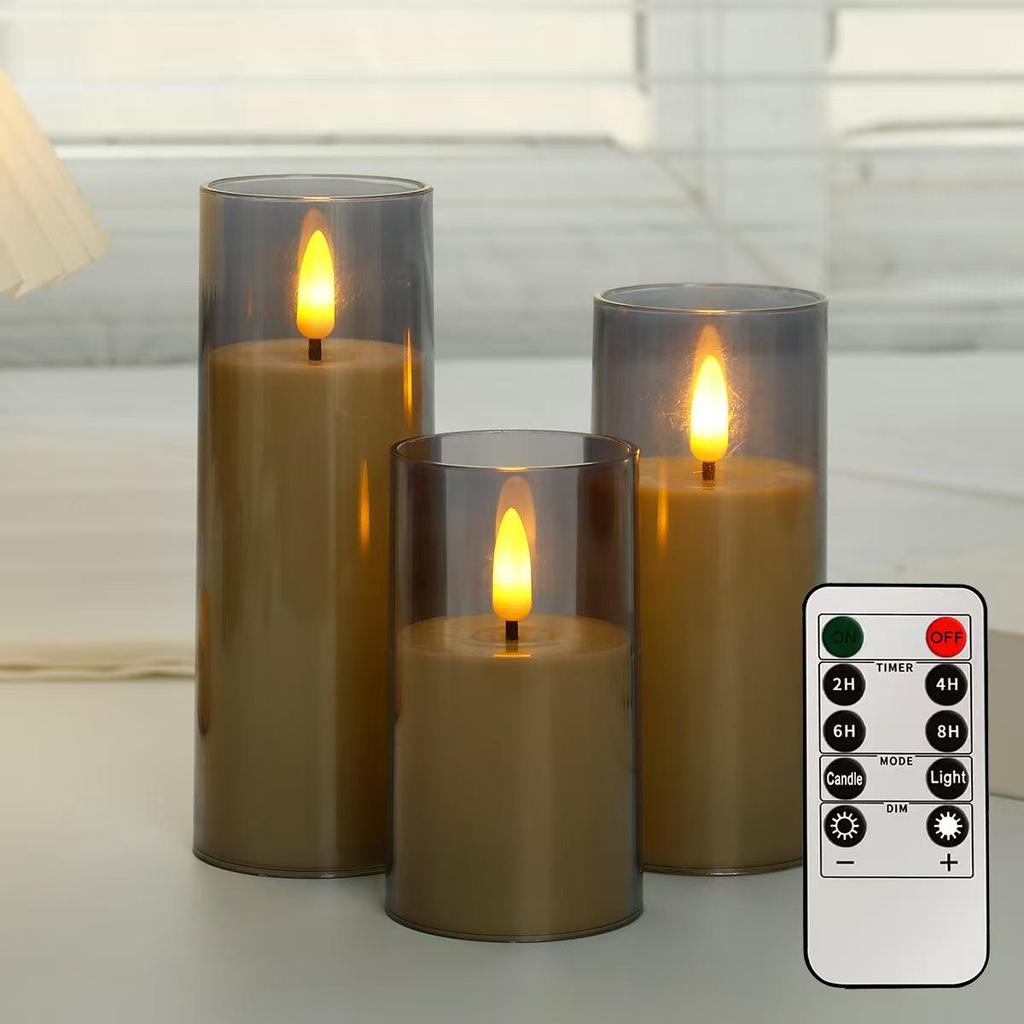 Acrylic LED Candle Atmosphere Light with Remote - Ideal for Romantic Birthday and Party Decorations.