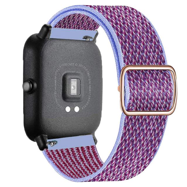 Ремешок 20 мм/22 мм для Amazfit GTS 4/2/2e/3/GTS2 Mini/GTR/4/3/Pro/GTR2/42 мм/stratos, нейлоновый эластичный браслет для часов Amazfit, двусторонний ремешок