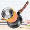 Set Of Granite Frying Pans With Glass Lids Black&Wood 16 / 20 / 24 Cm 3 Pcs.