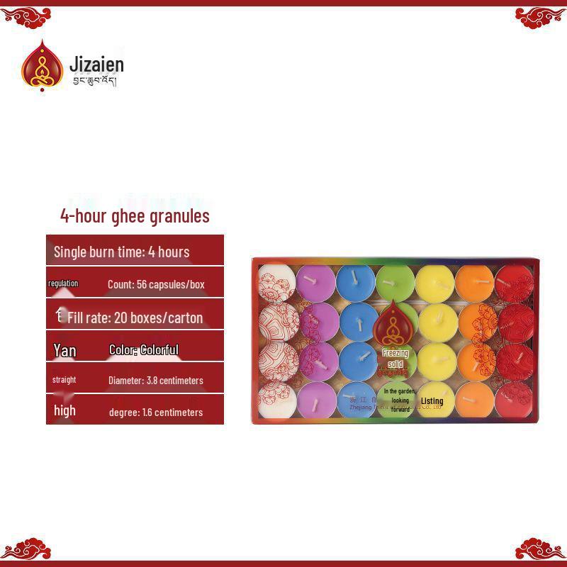 Лампада-лотос из топленого масла для подношения Будде - Доступна с длительностью горения от 1,5 до 24 часов