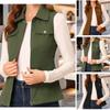 Sleeveless Women's Vest Cardigan Zipper Jacket Multi-pockets Solid Color