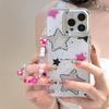 Apple 14 Ins Style iPhone Case: 12/13/15 Pro Three-in-One Acrylic Glitter Chain