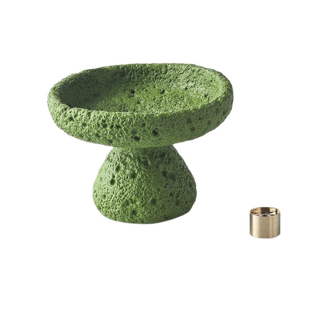 Concrete Texture Cement Incense Burners Moon Surface Design with 9 Holes Incense Stick Stand Decorative Multi-functional