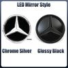 Car Sticker 2025 Hot For Mercedes Benz Fit For Mercedes Benz Chrome Silver Front Grille Mirror Star LED White Illuminated Emblem