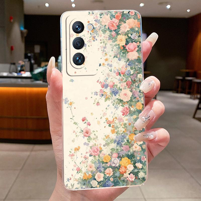 Чехол для Tecno Camon 18 Premier CH9n Модный с бабочками и цветами Мягкий силикон Прозрачная задняя крышка Чехол для телефона Tecno Camon 18 Premier