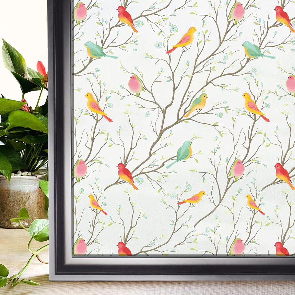 Конфиденциальные оконные пленки без клея, статическая клейкая стеклянная пленка для декоративной ванной комнаты, гостиной, кухни, арендной квартиры, радуга