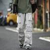 Брюки-карго с множеством карманов, штаны для инструментов Harajuku, мужские винтажные свободные широкие брюки, повседневные брюки в стиле хип-хоп для уборки