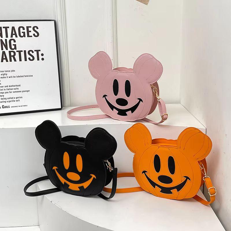 In Trick Pumpkin Oval Creative Splicing Animation  Halloween Niche Creativity Pu Zipper Routine Outdoor Leisure Girl Crossbody Bag