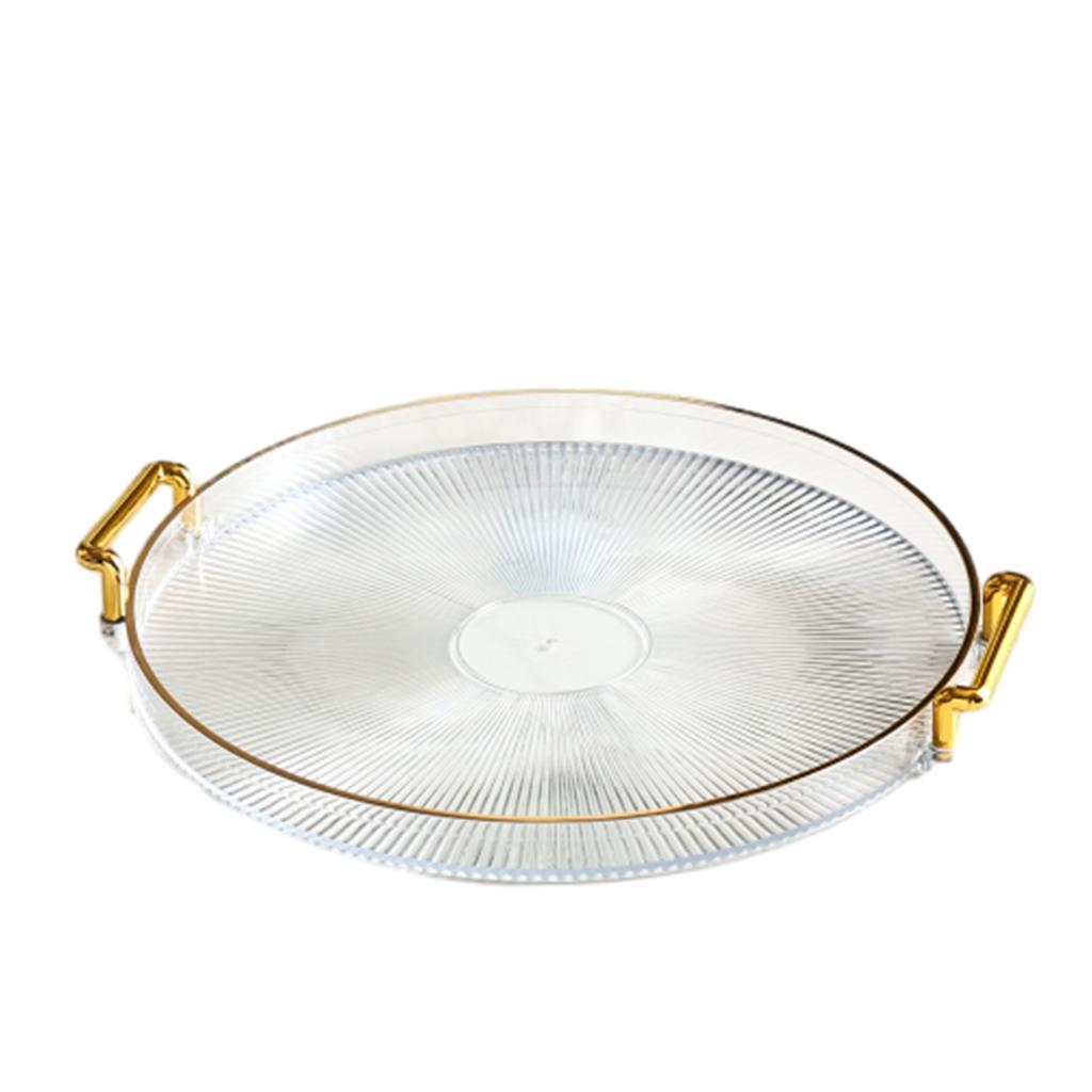 Round Serving Decorative Tray Plastic Serving Tray Kitchen Storages Decor for Party Coffee Table for Living Room Bathroom