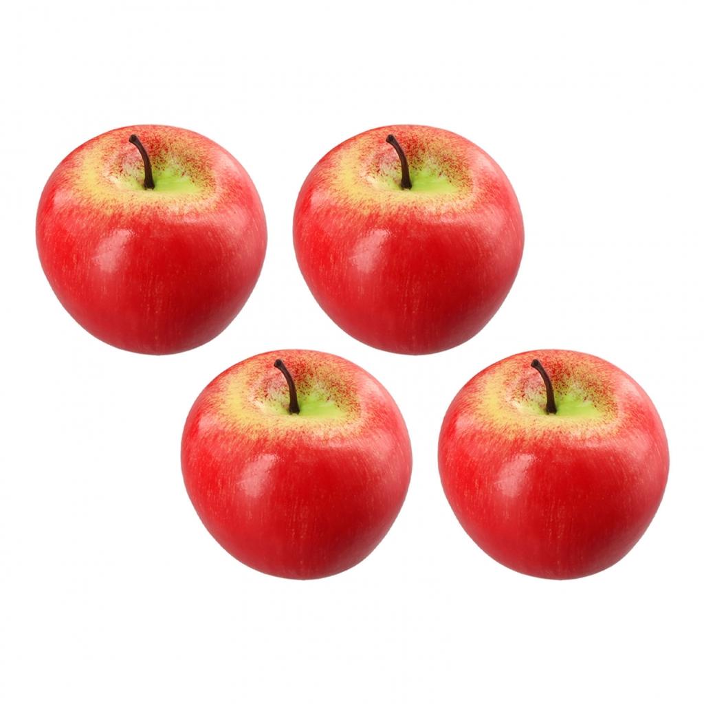 4pcs Artificial-apple Fake Fruit Simulated For Kitchen Home Foods Decorations