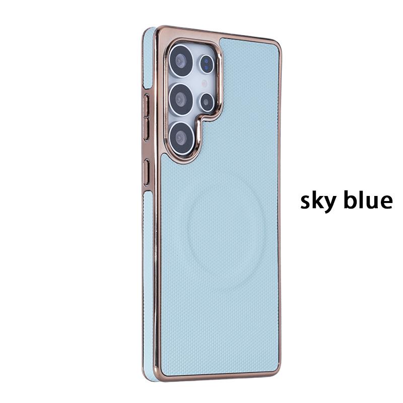 Чехол для телефона из мягкой кожи с покрытием для Samsung Galaxy S24 FE S25 Ultra S23 S22 Plus с поддержкой беспроводной зарядки и магнитным покрытием