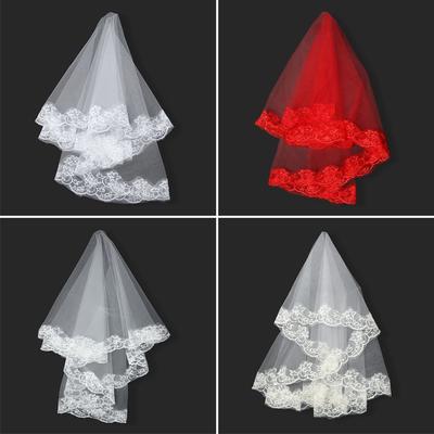 Белое нарядное кружево Свадебные принадлежности Шестиугольная сетка Свадебная фата Фата невесты