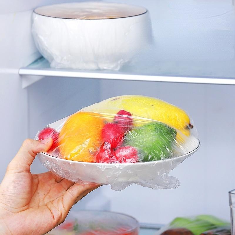 100/200/400 шт. одноразовые крышки для хранения продуктов, многоразовые эластичные чехлы для свежих продуктов, эластичная пленка, чаша, чехол для посуды, сумка для хранения свежих продуктов, шапочка для душа
