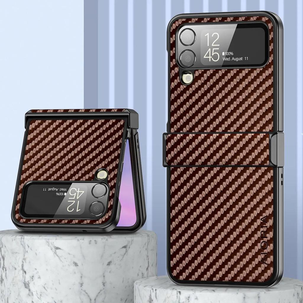 Противоударный тонкий чехол из углеродного волокна для Samsung Galaxy Z Flip 4 5G Z Flip4, нескользящий защитный чехол для всего тела, чехол для телефона Funda