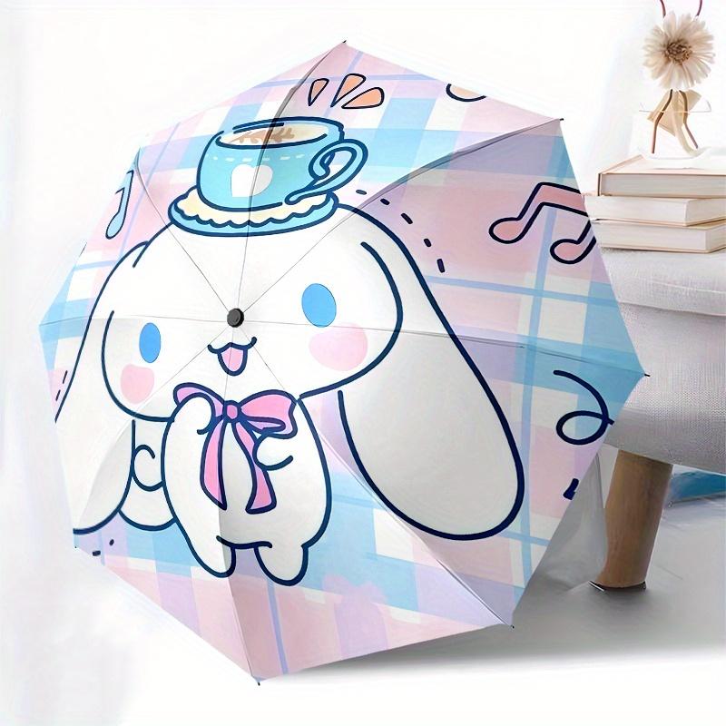 Cinnamoroll, Кавайный автоматический складной зонт, Прочная конструкция с 8 спицами, Компактный и стильный, Отлично подходит для кемпинга, Хэллоуина, Рождества, Дня матери