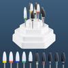 10pcs Ceramic Carbide Nail Drill Bits Set with Stand Holder Box Milling Cutter for Manicure Machine Removing Gel Nail Polish Bit