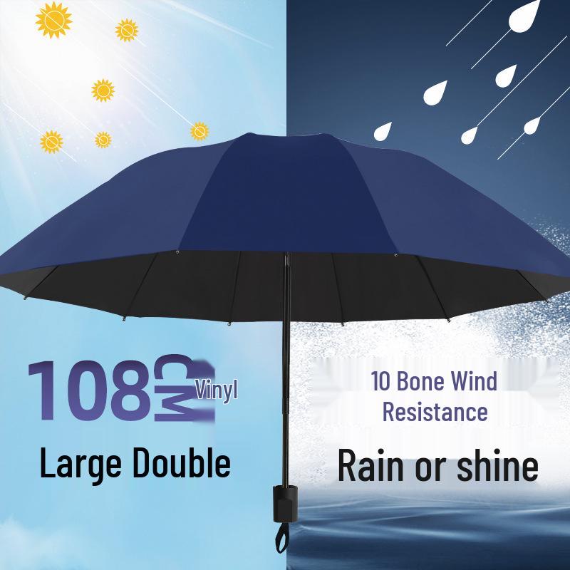 Очень большой зонт-солнцезащитный двойного назначения: Плотный, Усиленный, Складной для Солнца и Дождя