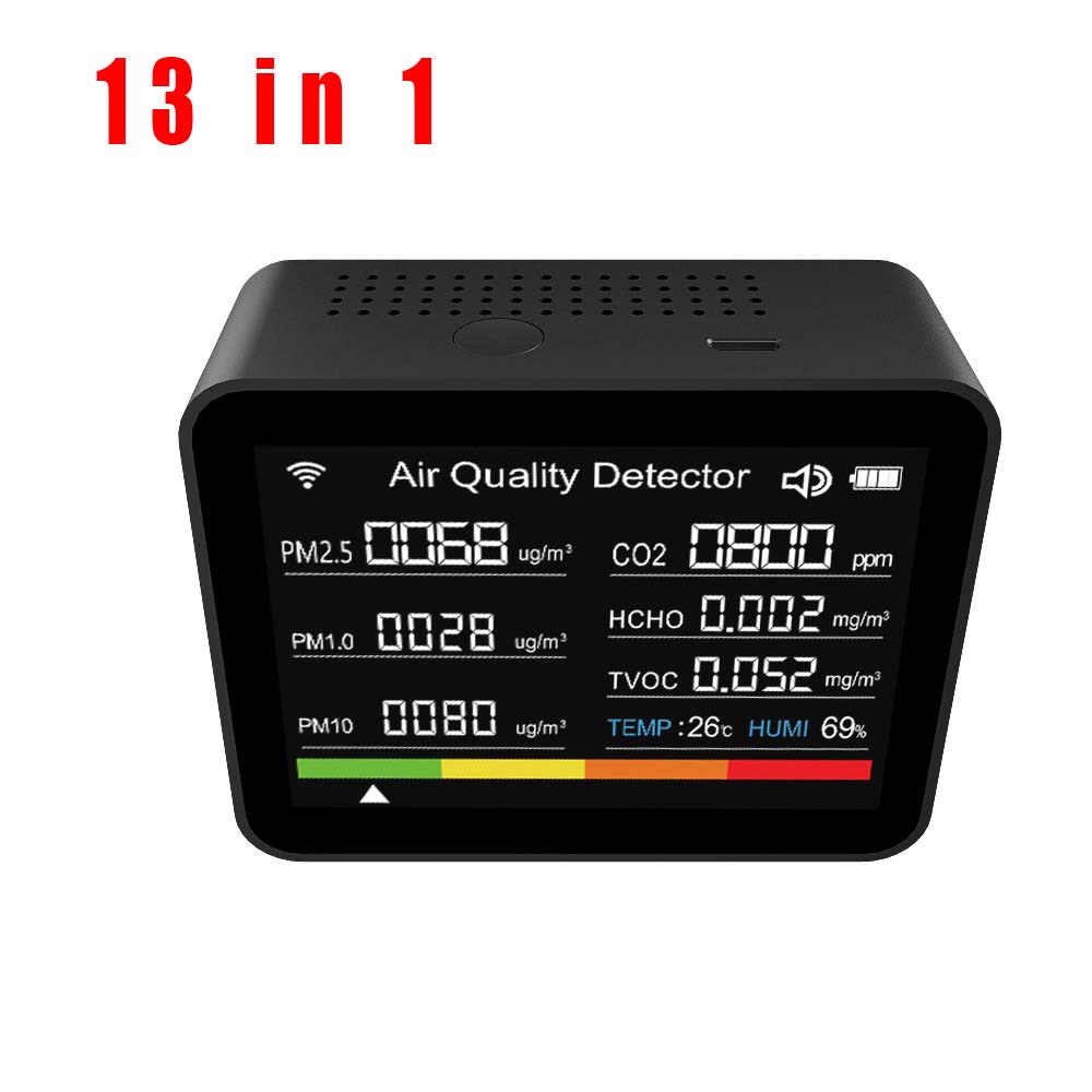 9 in 1/13 in 1/14 in 1 Tuya WIFI Air Quality Monitor CO Detector Real Time Monitoring Home Air Test Kits APP Control CO2 Meter