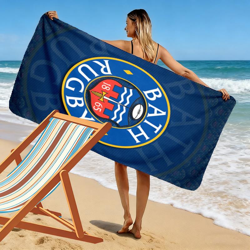 Bath Rugby Print Beach Towel, Large Soft Quick Dry Towel for Beach Camping Swimming