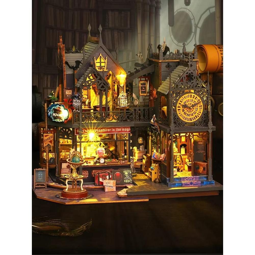 2014 New DIY Big Doll House Wooden Case Miniature Furniture Dollhouse Toys for Birthday Gifts