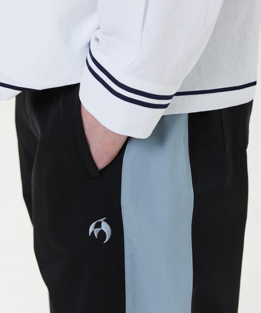 WAIKEI Line Colorblock Wide Track Pants Black