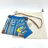 HERMES Silky City PM Crossbody bag with pouch Shoulder Bag silk / Leather blue