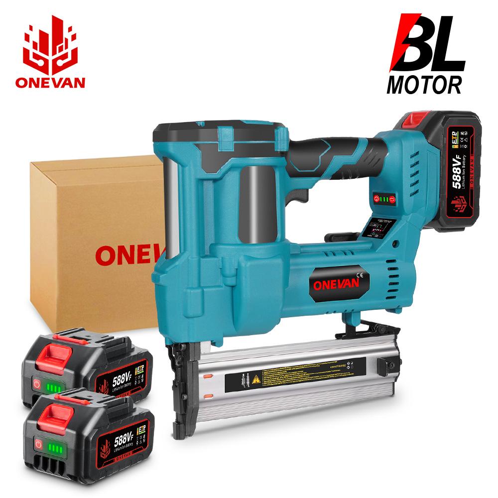 ONEVAN Бесщеточный электрический 2 в 1 гвоздезабивной пистолет/степлер F15-50 K410-438 беспроводной гвоздезабивной пистолет с 4 режимами работы для аккумулятора 21 В 18 В