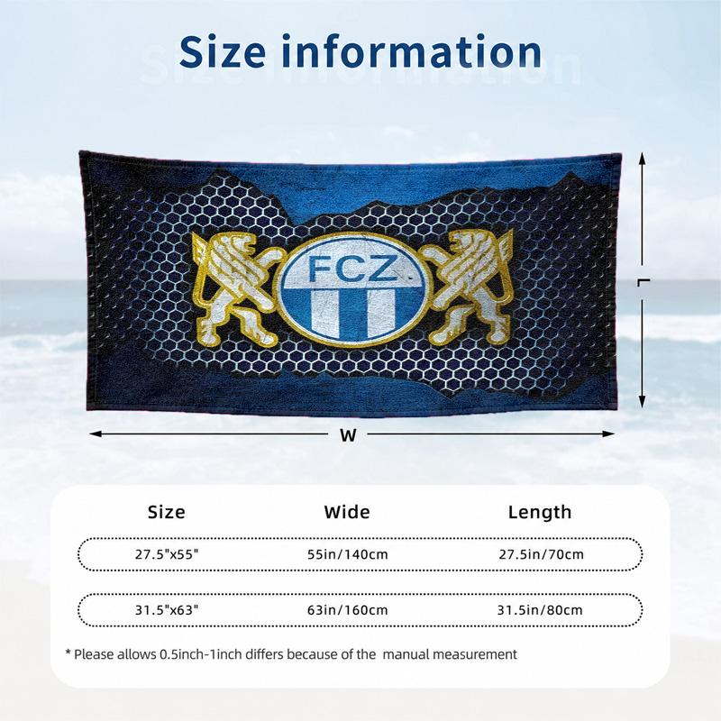 FC Zurich Microfiber Beach Towel Quick Dry Sand Free Lightweight Beach Towels for Travel Swimming Camping