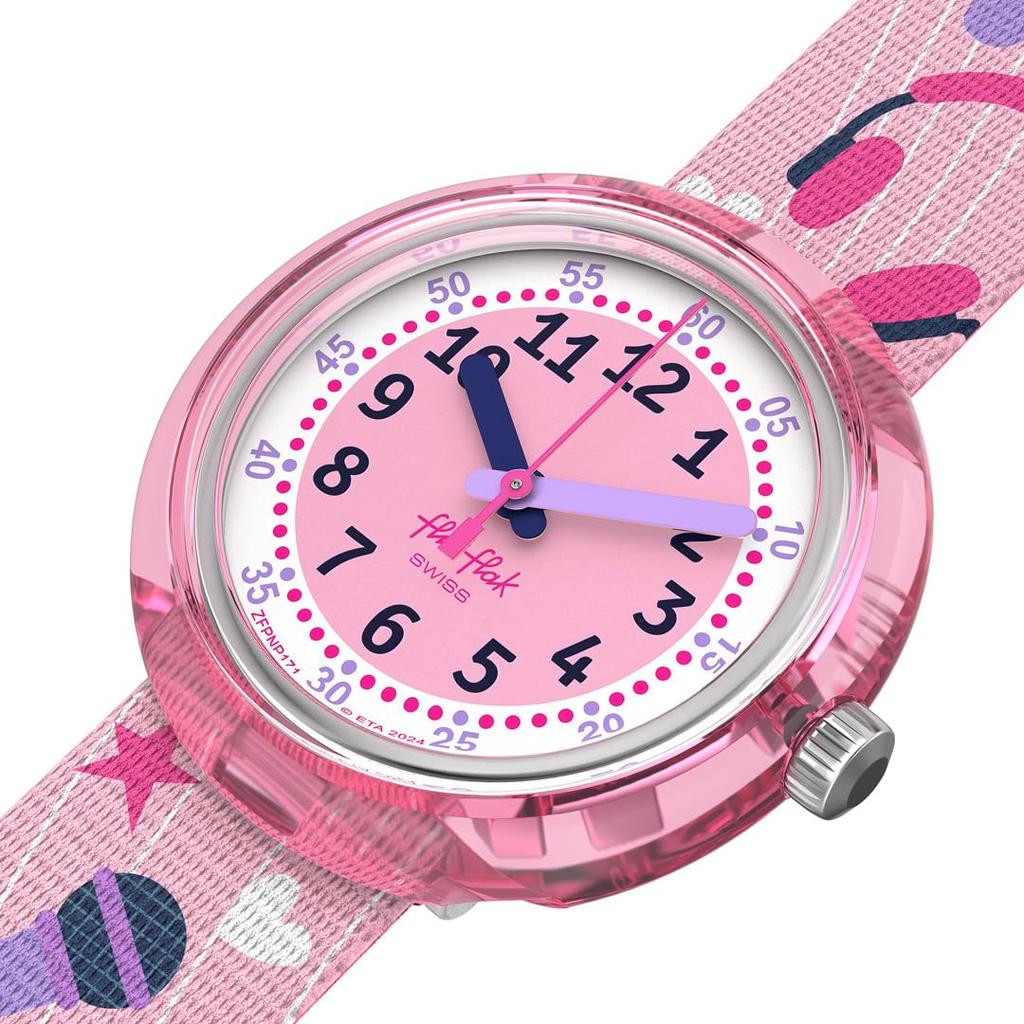 Swatch Flik Flak KARAOKEEE FPNP171 Розовые Часы Детские