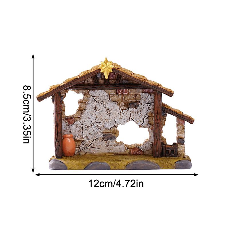 Рождественский хлев, дом, сарай, статуя, ясли, сцена, скульптура, украшение, полимерная фигурка, религиозный подарок, украшение, декор для рабочего стола