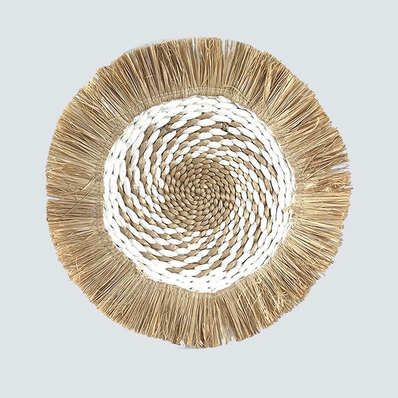 Round Grass Weaving Ornament Circular Wall Hanging Wall Decoration