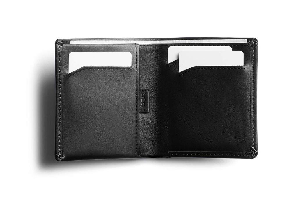 Bellroy Note Sleeve, Тонкий кожаный кошелек с опцией RFID (Вмещает до 11 карт) - Черный - RFID