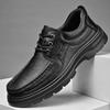 Fashion Genuine Leather Mens Comfort Casual Shoes Breathable Male Driving Footwear Moccasin Travel Lace-Up Male Shoes Camping Footwear