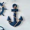 Mediterranean Style Wooden Ship Anchor Decorative Hanging Piece - Ocean Theme Room Wall Decor Photo Wall Accessories